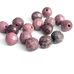 16 stk. 8 mm Rhodonit Facet perler